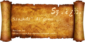 Szajkó Ágnes névjegykártya