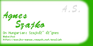 agnes szajko business card